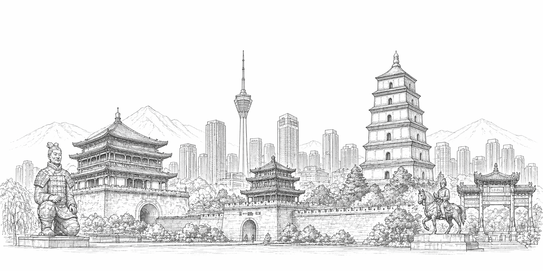 西安城市天际线